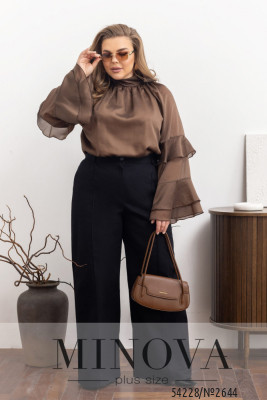 Блуза №2644-шоколадный