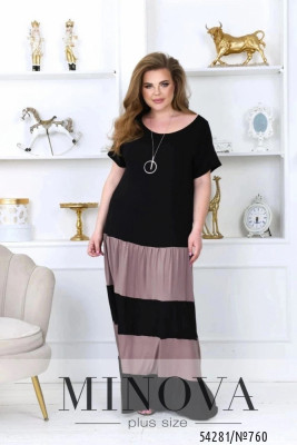 Сукня №760-чорний-мокко