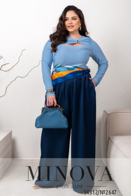 Штаны-алладины №2647-синий