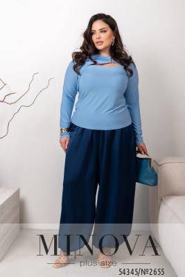 Лонгслив №2655-голубой