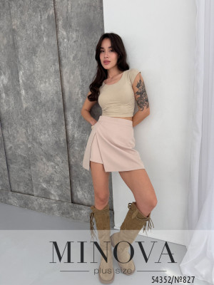 Юбка-шорты №827-бежевый