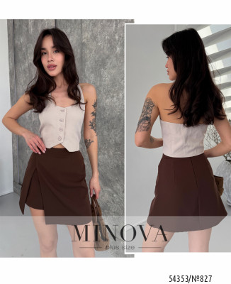 Спідниця-шорти №827-шоколадний_minova_7